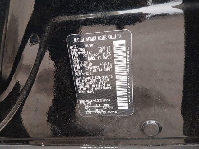 2020 NISSAN ARMADA SL 4WD 9