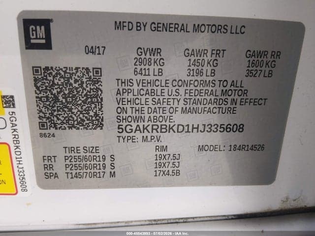 2017 BUICK ENCLAVE LEATHER 9
