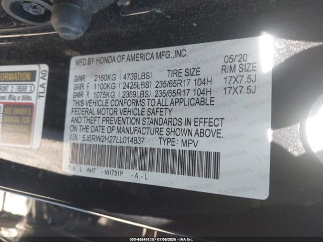 2020 HONDA CR-V AWD LX 9