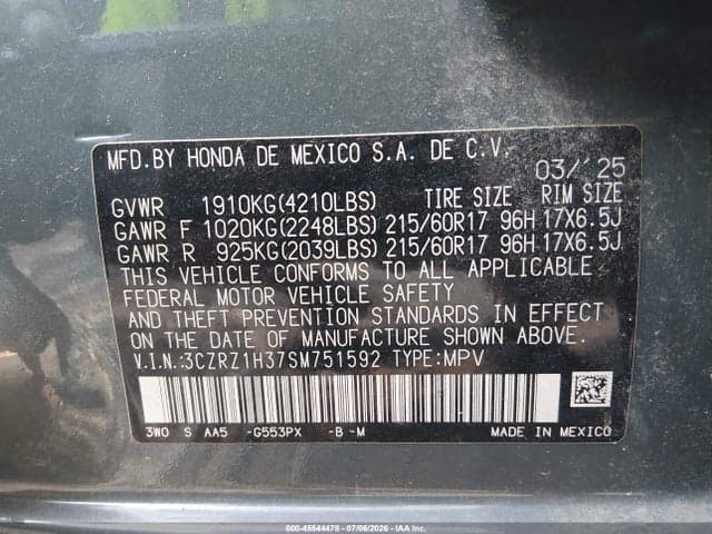 2025 HONDA HR-V 2WD LX 9