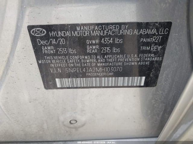 2021 HYUNDAI SONATA SEL 9