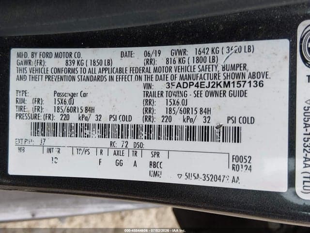 2019 FORD FIESTA SE 9