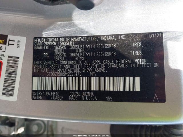 2021 TOYOTA HIGHLANDER LE 9