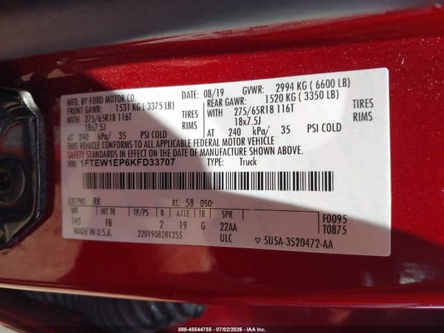 2019 FORD F-150 XLT 9