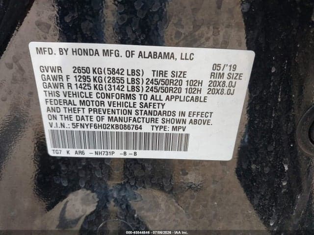 2019 HONDA PILOT ELITE 9
