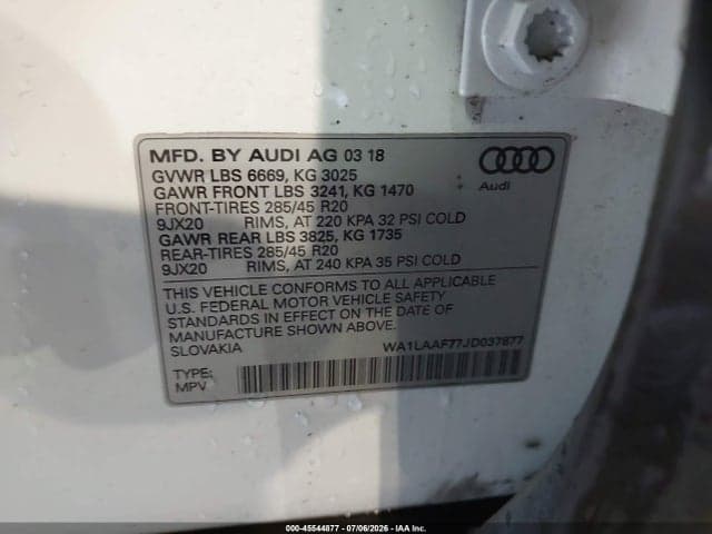 2018 AUDI Q7 3.0T PREMIUM 9