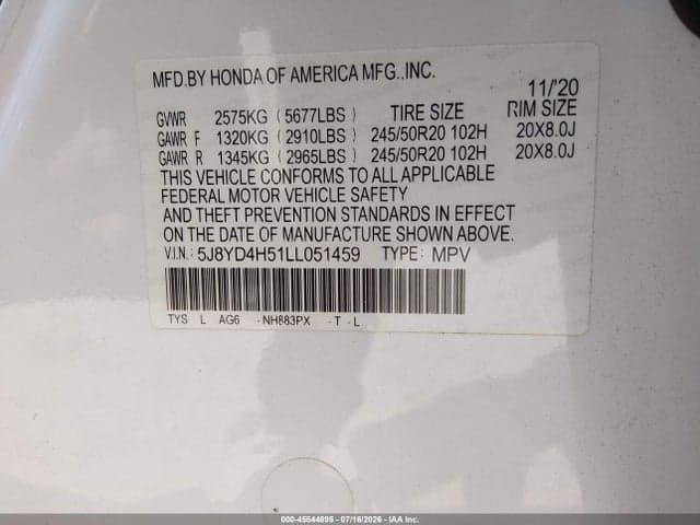2020 ACURA MDX TECHNOLOGY PACKAGE 9
