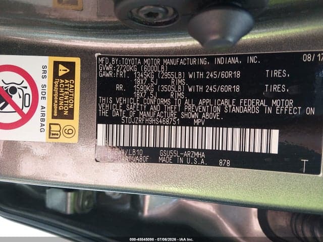 2017 TOYOTA HIGHLANDER XLE 9