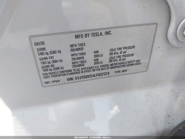 2020 TESLA MODEL Y LONG RANGE DUAL MOTOR ALL-WHEEL DRIVE 9