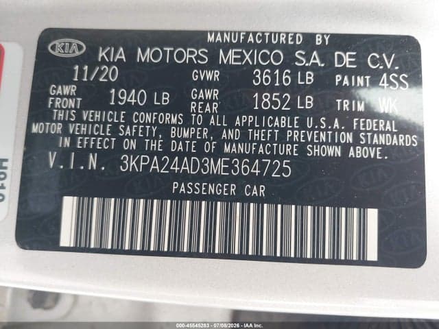 2021 KIA RIO S 9