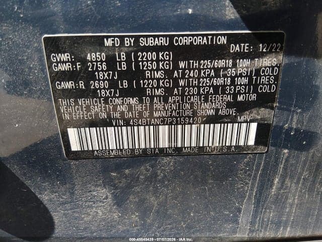 2023 SUBARU OUTBACK LIMITED 9