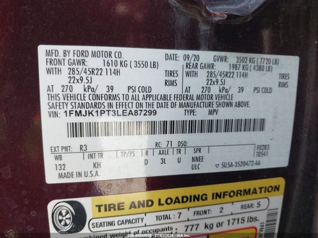 2020 FORD EXPEDITION KING RANCH MAX 9