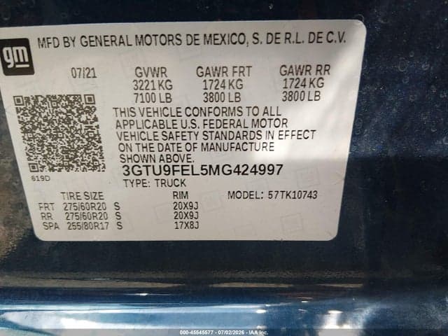 2021 GMC SIERRA 1500 4WD STANDARD BOX DENALI 9
