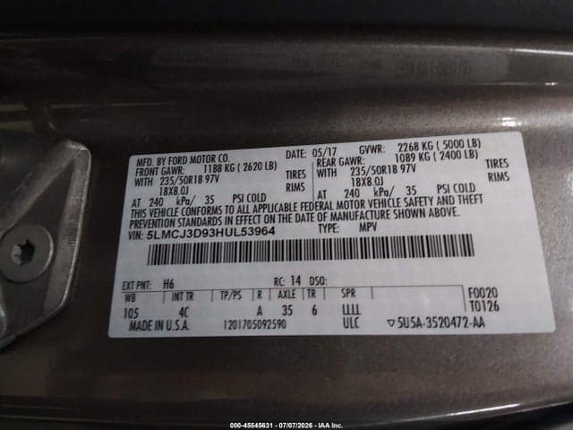 2017 LINCOLN MKC RESERVE 9