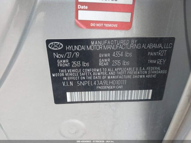 2020 HYUNDAI SONATA SEL 9