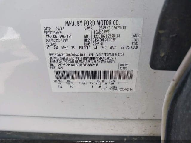 2017 FORD EDGE TITANIUM 9