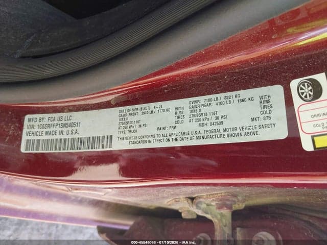 2025 RAM 1500 BIG HORN 4X4 5'7 BOX 9