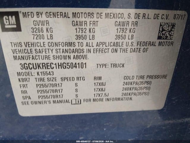 2017 CHEVROLET SILVERADO 1500 LT 9