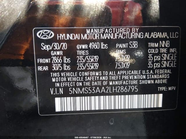 2020 HYUNDAI SANTA FE LIMITED 2.0T 9