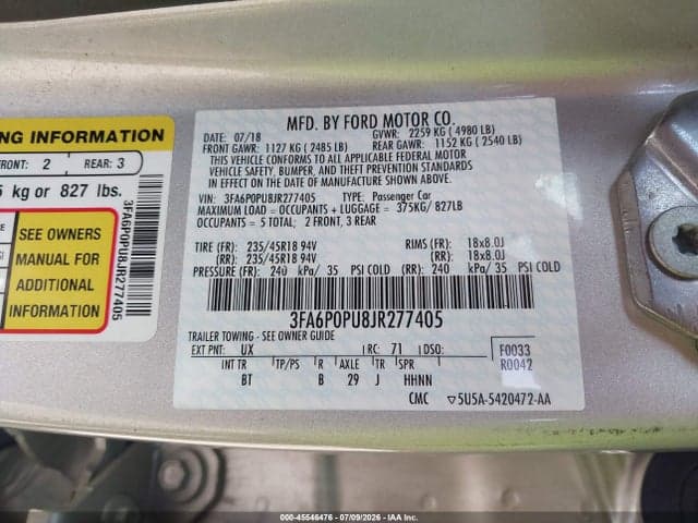 2018 FORD FUSION ENERGI SE LUXURY 9