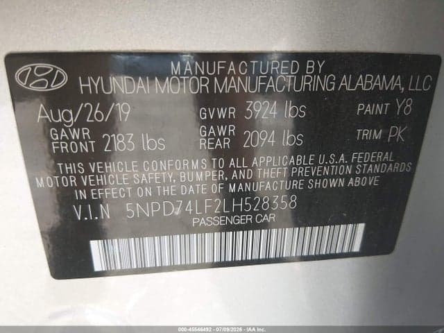 2020 HYUNDAI ELANTRA SE 9
