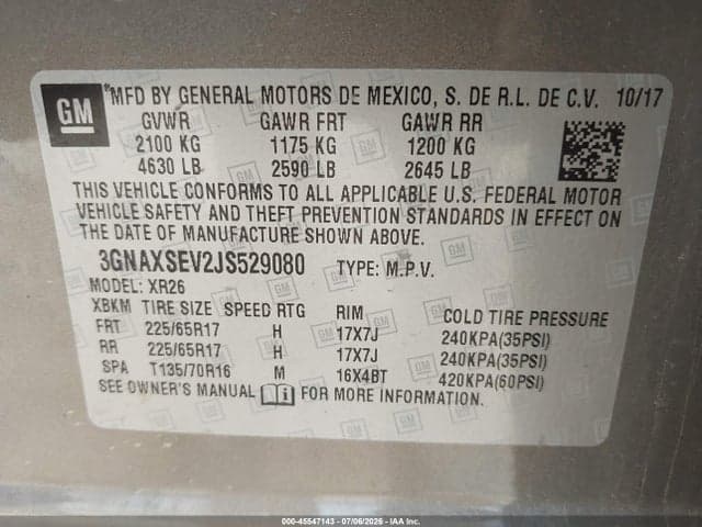 2018 CHEVROLET EQUINOX LT 9