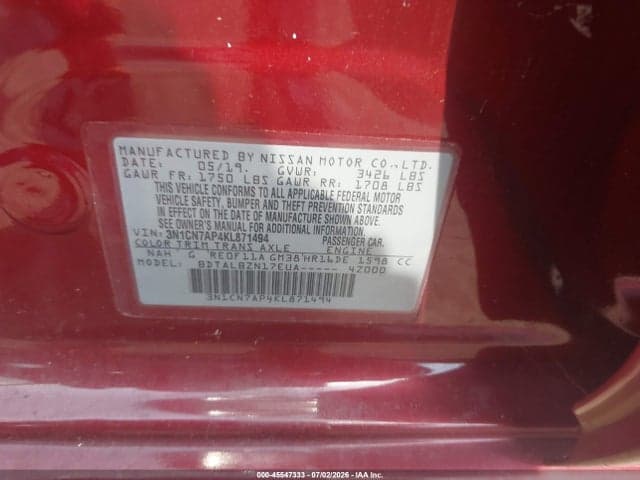 2019 NISSAN VERSA 1.6 SV 9