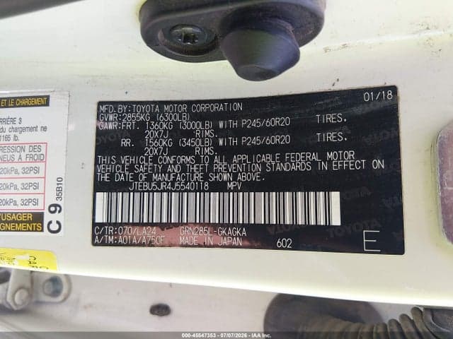 2018 TOYOTA 4RUNNER LIMITED 9