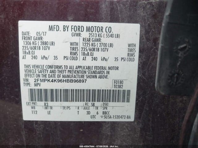 2017 FORD EDGE TITANIUM 9