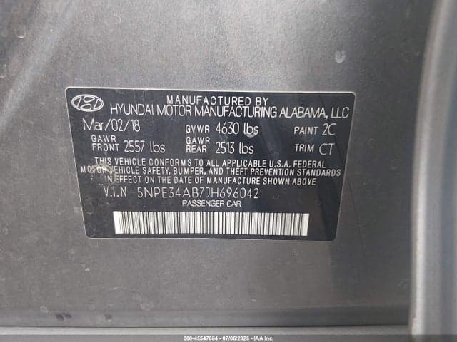 2018 HYUNDAI SONATA SPORT 2.0T 9