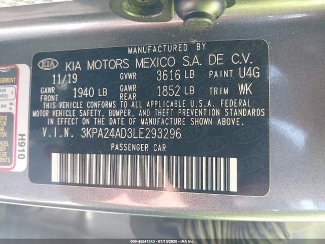 2020 KIA RIO S 9