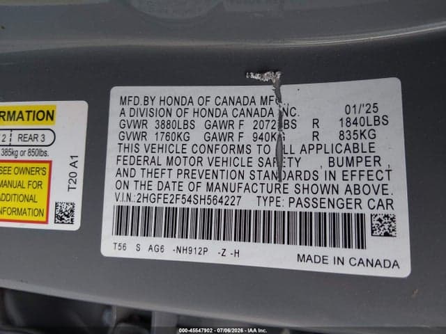 2025 HONDA CIVIC SPORT 9