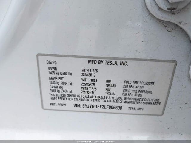 2020 TESLA MODEL Y LONG RANGE DUAL MOTOR ALL-WHEEL DRIVE 9
