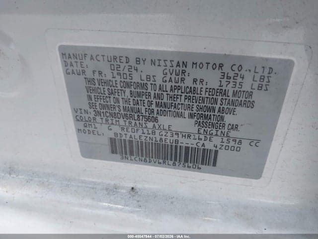 2024 NISSAN VERSA 1.6 S 9