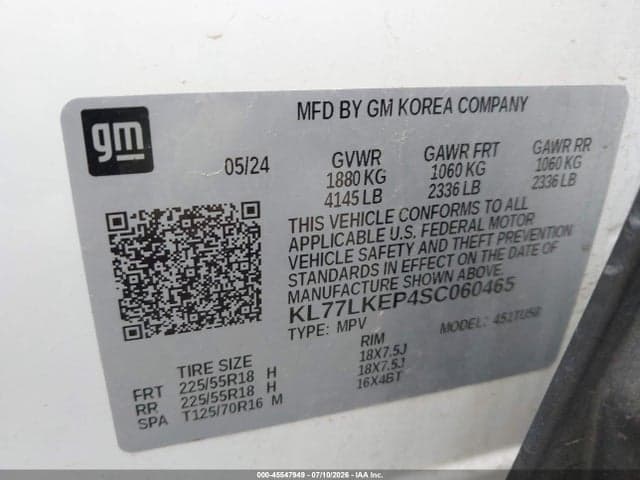 2025 CHEVROLET TRAX FWD ACTIV 9