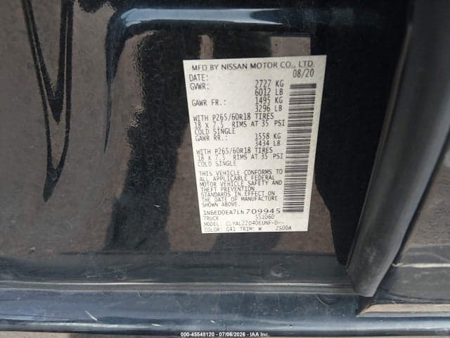 2020 NISSAN FRONTIER SV 4X2 9