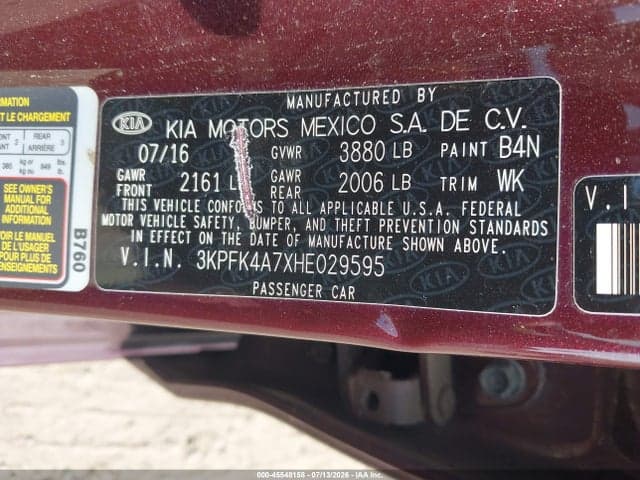 2017 KIA FORTE LX 9