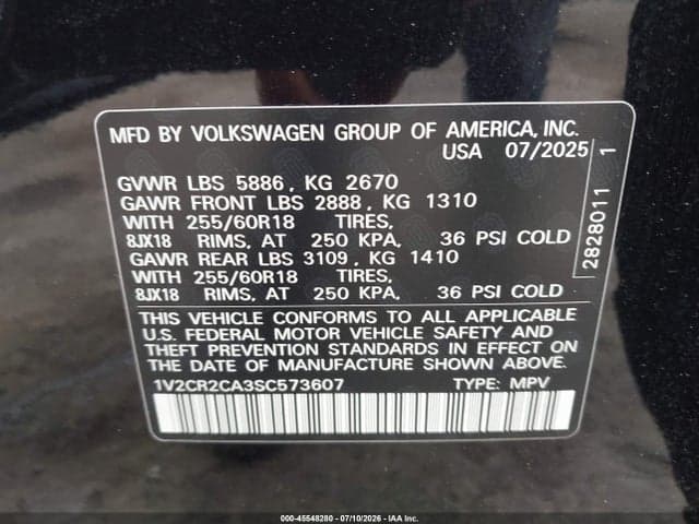 2025 VOLKSWAGEN ATLAS 2.0T PEAK EDITION 9