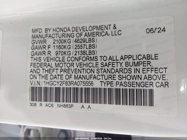 2024 HONDA ACCORD HYBRID TOURING 9