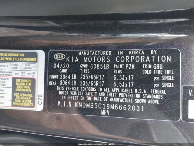 2021 KIA SEDONA LX 9