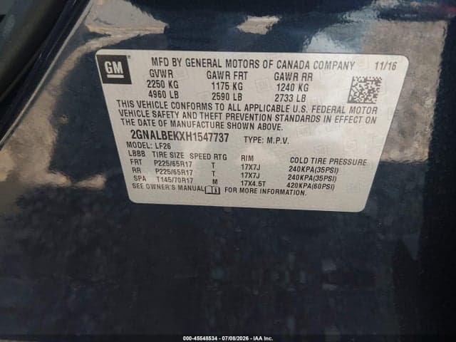 2017 CHEVROLET EQUINOX LS 9