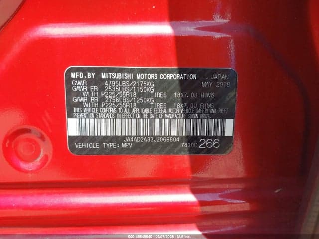 2018 MITSUBISHI OUTLANDER ES 9