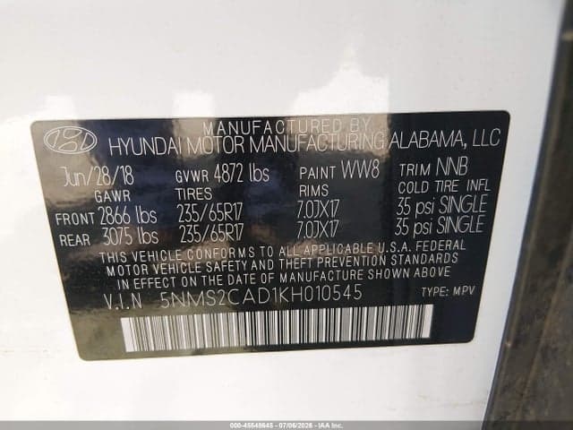 2019 HYUNDAI SANTA FE SE 9