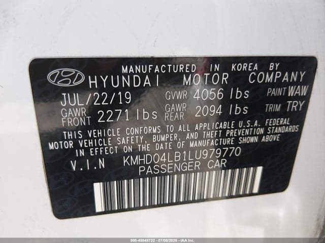 2020 HYUNDAI ELANTRA SPORT 9