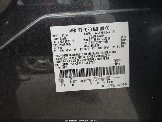 2020 FORD EDGE TITANIUM 9