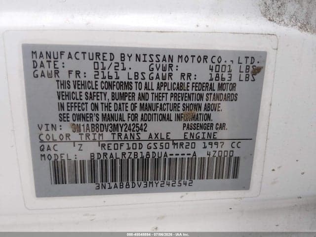 2021 NISSAN SENTRA SR XTRONIC CVT 9