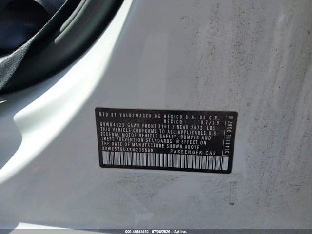 2019 VOLKSWAGEN JETTA 1.4T R-LINE/1.4T S/1.4T SE 9