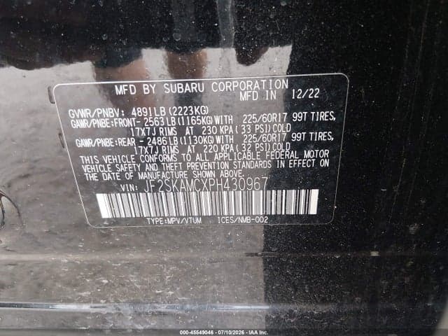 2023 SUBARU FORESTER WILDERNESS 9