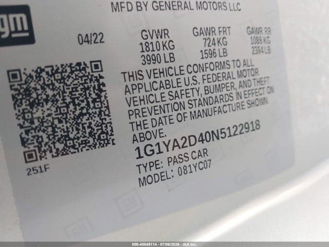 2022 CHEVROLET CORVETTE STINGRAY RWD 1LT 9