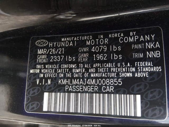 2021 HYUNDAI ELANTRA HYBRID BLUE 9